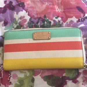 Kate Spade Striped Zipper Wallet